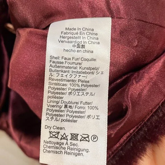 New J.Crew Faux Fur Lady Jacket Burgundy XL $228 - Picture 7 of 8